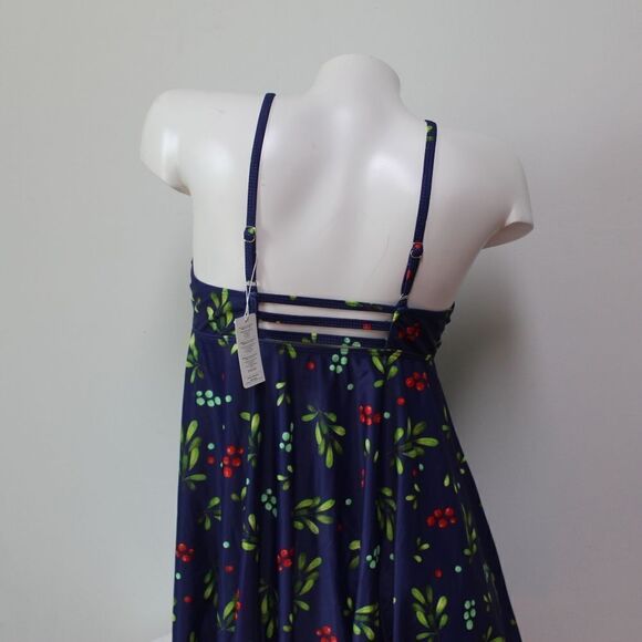 Summer Mae Bikini Beach lifestyle swim dress w boy shorts large navy floral - Picture 9 of 12